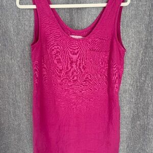 Not Perfect Linen Sicily Dress in S/M, Magenta